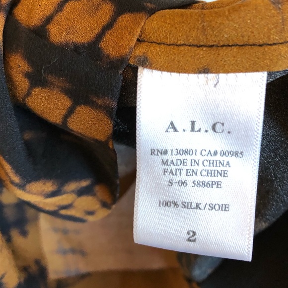 ALC 100% silk black & copper top size 2 - Picture 7 of 8